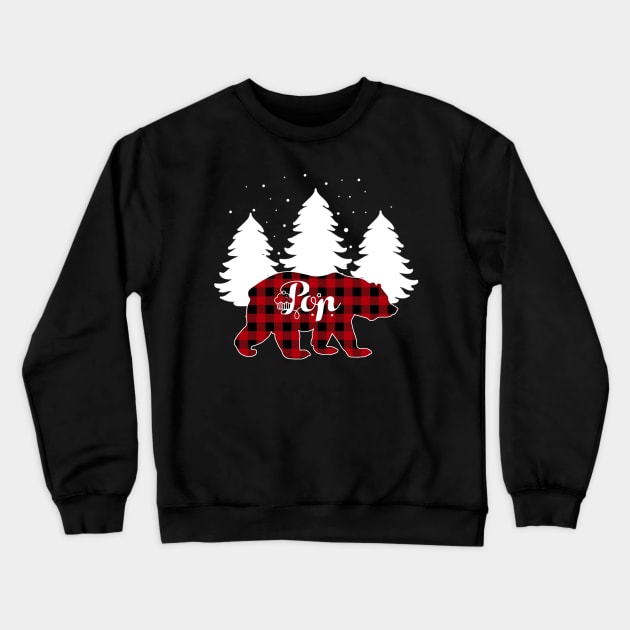 Buffalo Red Plaid Pop Bear Matching Family Christmas Crewneck Sweatshirt by Kagina